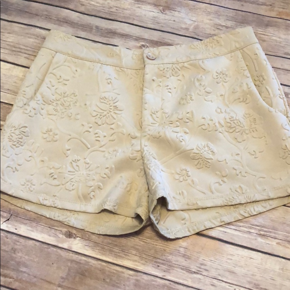 Embossed Khaki Shorts